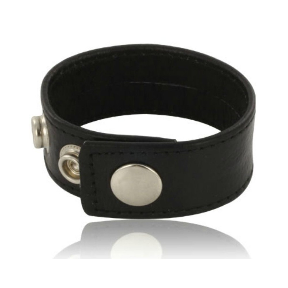 LEATHER BODY - CINTA DE COURO AJUSTVEL PARA PÊNIS PRETO