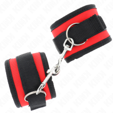 KINK - RETENÇÕES DE PULSO NYLON BIND HOOK&LOOP VERMELHO-PRETO MODELO 2 AJUSTÁVEL 18-35 CM X 6 CM