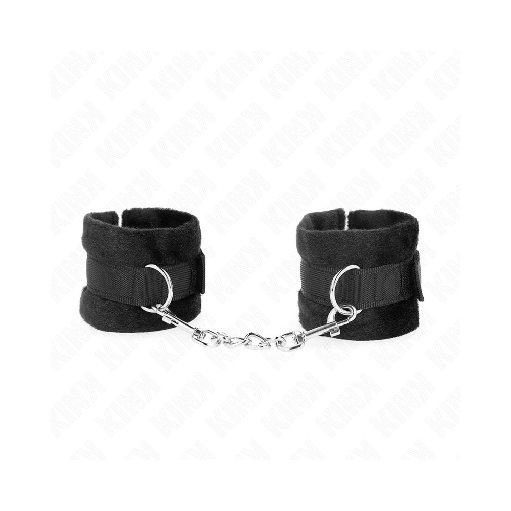 KINK - BEGINNER FUR HAND CUFFS BLACK 30 X 7 CM