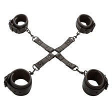 CALEXOTICS - NOCTURNAL HOG TIE CONNECTOR CUERO, EINSTELLBAR, SCHWARZ