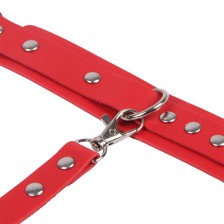 SUBBLIME - 953706 HANDSCHELLEN MIT BONDAGE-GÜRTEL ROT EINE GRÖSSE