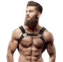 FETISH SUBMISSIVE ATTITUDE - CHEST HARNESS WITH STUDS ADJUSTABLE ECO LEATHER MEN