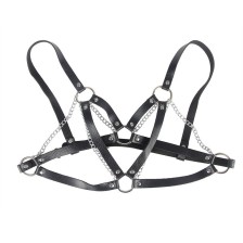 SUBBLIME - 953713 PUNK BONDAGE BELT METAL BUCKLE BLACK ONE SIZE