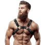 FETISH SUBMISSIVE ATTITUDE - BULLDOG CHEST HARNESS AJUSTVEL ECO COURO HOMENS