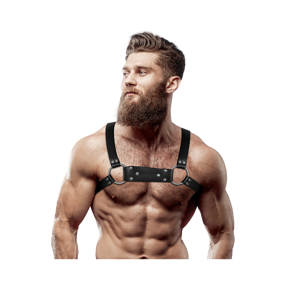 FETISH SUBMISSIVE ATTITUDE - BULLDOG-BRUSTGESCHIRR ÖKO-LEDER HERREN GRÖSSE M/L