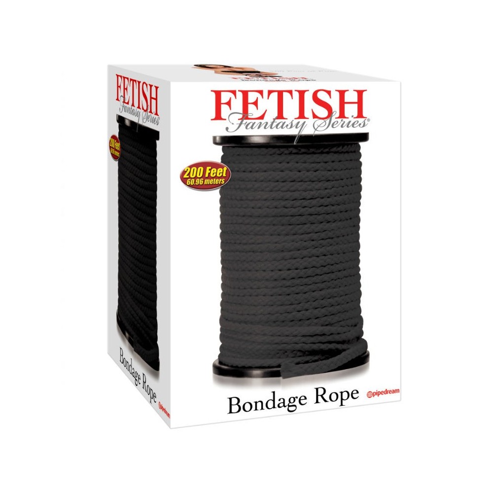 FETISH FANTASY SERIES - SERIES BONDAGE ROPE BLACK 60.96 METERS