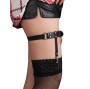 SUBBLIME - 953744 ADJUSTABLE LEATHER PUNK GARTER BLACK ONE SIZE