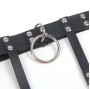 SUBBLIME - 953744 ADJUSTABLE LEATHER PUNK GARTER BLACK ONE SIZE
