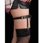 SUBBLIME - 953744 VERSTELLBARES PUNK-STRUMPFHOSE AUS LEDER SCHWARZ EINE GRÖSSE