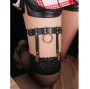 SUBBLIME - 953744 ADJUSTABLE LEATHER PUNK GARTER BLACK ONE SIZE