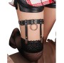 SUBBLIME - 953744 ADJUSTABLE LEATHER PUNK GARTER BLACK ONE SIZE