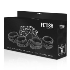 FETISH SUBMISSIVE - LUXUS-BETTFESSEL-SET MIT NEOPRENFUTTER