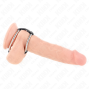 KINK - DOPPELTER PENISRING AUS METALL 3,8 CM BIS 5 CM MIT LEDER VERBUNDEN
