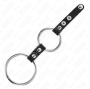 KINK - DOUBLE ANNEAU PÉNIS 3,8 CM À 5 CM CONNECTÉ PAR CUIR