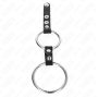 KINK - DOUBLE ANNEAU PÉNIS 3,8 CM À 5 CM CONNECTÉ PAR CUIR