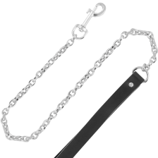 DARKNESS - COLLIER FOURRURE NOIR AVEC LAISSE