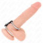 KINK - DOUBLE ANNEAU PÉNIS EN MÉTAL DE 3,7 CM À 5 CM RELIE PAR SANGLE EN CUIR MODÈLE 4