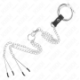 KINK - TRIPLE CHROME METAL PENIS RING 3.8 CM TO 5 CM WITH 26 CM METAL CHAIN AND NIPPLE CLAMPS MODEL 2