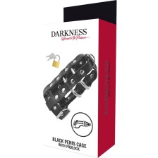 DARKNESS - GABBIA DI CASTIT IN PELLE