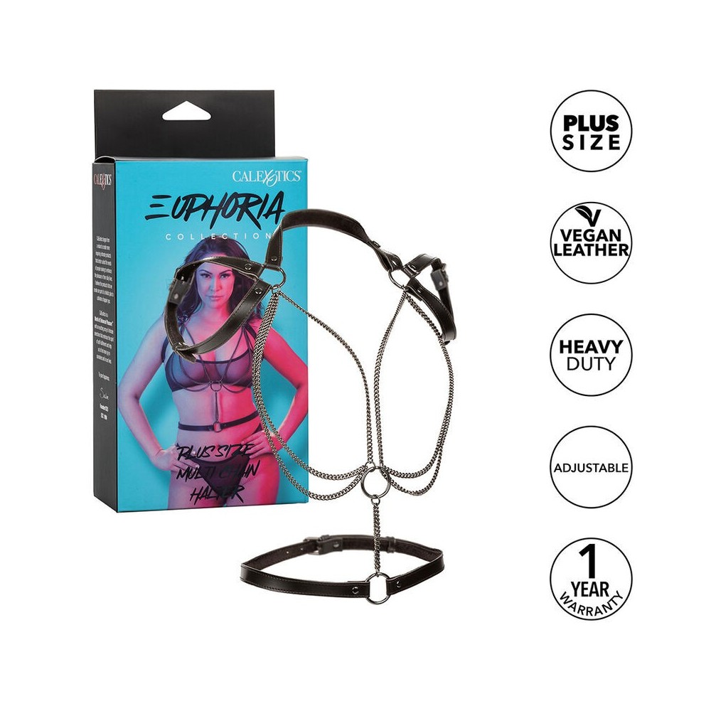 CALEXOTICS - EUPHORIA MULTICHAIN HALTER HARNESS PREMIUM TAGLIA PIÙ GRANDE