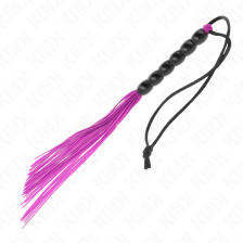 KINK - MINI SILICONE WHIP WITH 6 PURPLE BEADS 26 CM