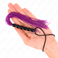 KINK - MINI FOUET EN SILICONE AVEC 6 BILLES VIOLES 26 CM