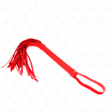 KINK - FOUET AVEC MANCHE TEXTURÉ ROUGE 48,5 CM