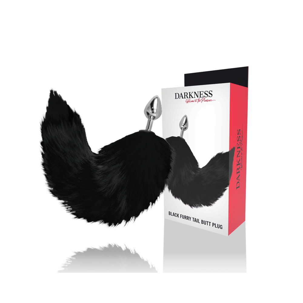 DARKNESS - PLUG ANAL QUEUE NOIRE ARGENT 8 CM