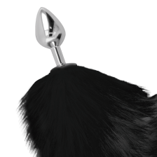 DARKNESS - PLUG ANAL QUEUE NOIRE ARGENT 8 CM