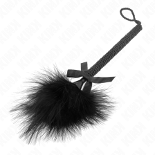 KINK - NYLON ROPE WAND WITH TICKLE FEATHERS AND BLACK BOW 25 CM