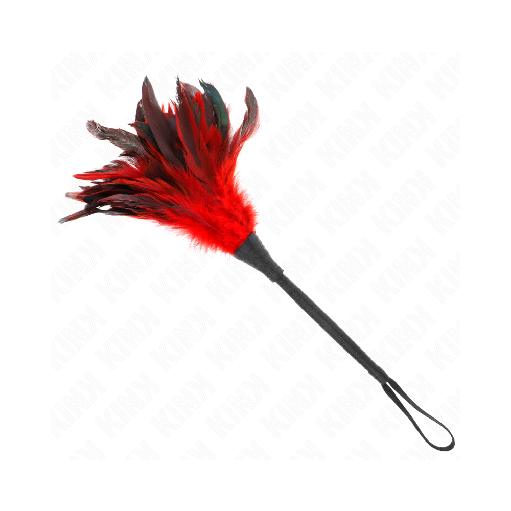 KINK - RED MAIDS HORN SHAPED TICKLE CHICKEN FEATHERS 36 CM