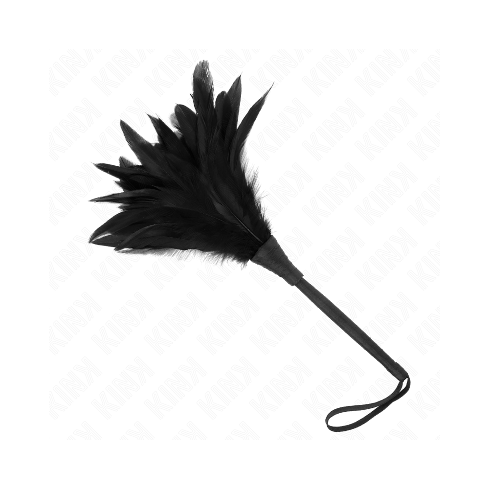 KINK - BLACK MAIDS HORNFORM TICKLE HÜHNERFEDERN 36 CM