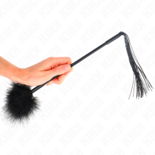 KINK - Fouet en silicone avec plumes pour chatouiller 47 cm