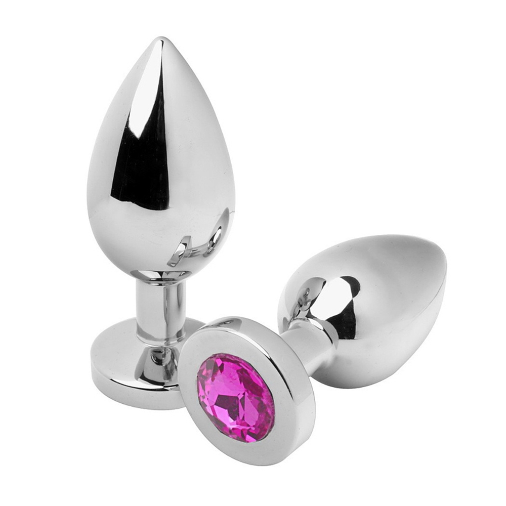 METAL HARD - ANAL PLUG DIAMANT ROSA KLEIN 5,71 CM