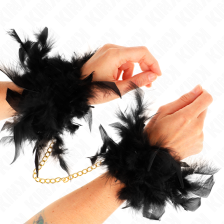 KINK - FEATHER HAND CUFFS WITH GOLD CHAIN MODEL 3