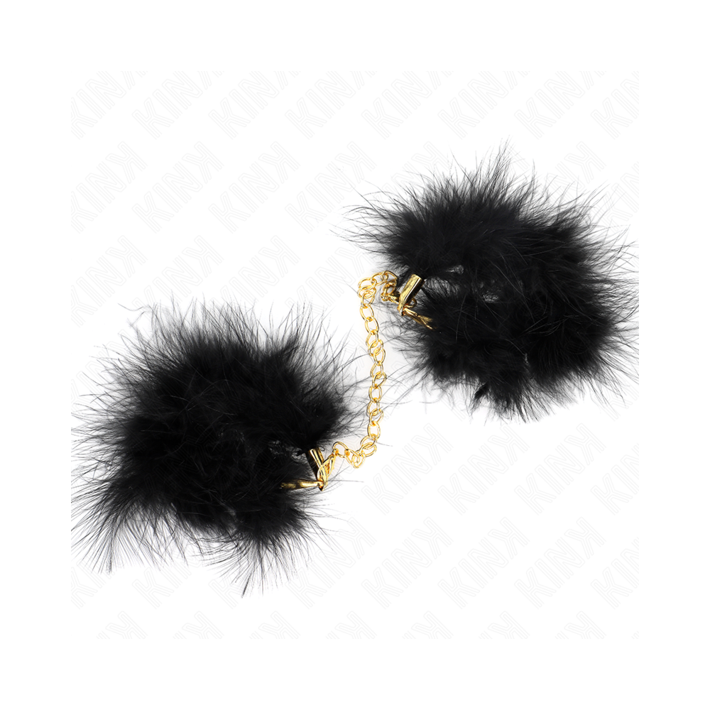 KINK - FEATHER HAND CUFFS WITH GOLD CHAIN MODEL 2