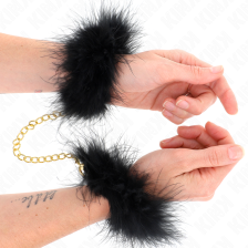 KINK - FEATHER HAND CUFFS WITH GOLD CHAIN MODEL 2