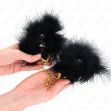 KINK - FEATHER HAND CUFFS WITH GOLD CHAIN MODEL 2