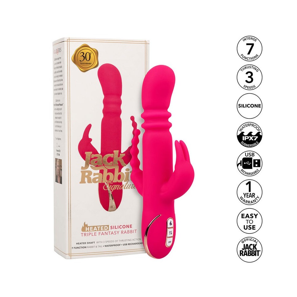 CALEXOTICS - JACK FANTASY DREIFACH BEHEIZTER VIBRATOR RABBIT ROSA