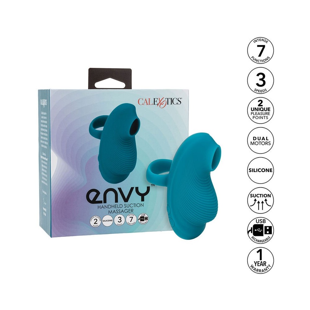 CALEXOTICS - ENVY HANDHELD ROLLING BALL MASSAGER 7 VIBRAÇÕES AZUL