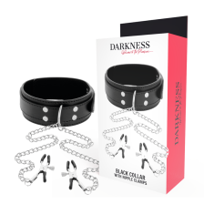 DARKNESS - COLLIER AVEC PINCES NIPPLE NOIR