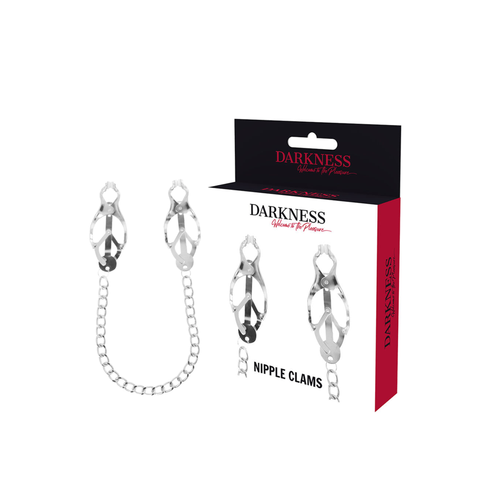 DARKNESS - METAL NIPPLE CLAMP WITH CHAIN