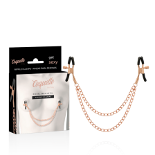 COQUETTE CHIC DESIRE - CLIPS PER CAPEZZOLI IN METALLO FANTASIA CON CATENA