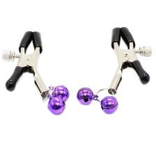 OHMAMA FETISH - DOUBLE BELLS NIPPLE CLAMPS PURPLE