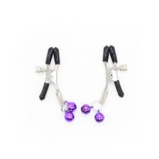 OHMAMA FETISH - DOUBLE BELLS NIPPLE CLAMPS PURPLE