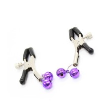 OHMAMA FETISH - DOUBLE BELLS NIPPLE CLAMPS PURPLE