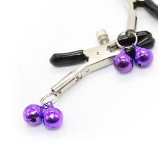 OHMAMA FETISH - DOUBLE BELLS NIPPLE CLAMPS PURPLE