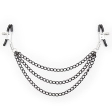 OHMAMA FETISH - BLACK NIPPLE CLAMPS WITH MULTI CHAINS