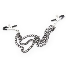 OHMAMA FETISH - BLACK NIPPLE CLAMPS WITH MULTI CHAINS