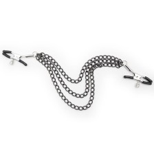 OHMAMA FETISH - BLACK NIPPLE CLAMPS WITH MULTI CHAINS